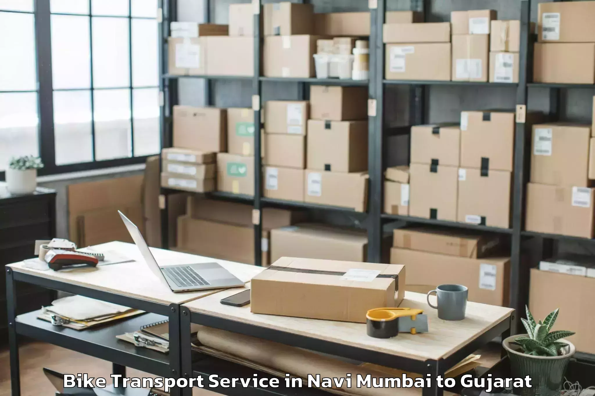 Top Navi Mumbai to Madhav Kampo Bike Transport Available